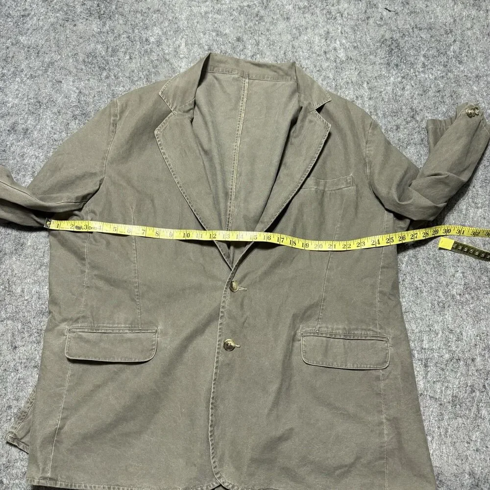 VTG LL Bean Cotton Canvas Blazer Jacket Mens 50 Reg Gray 90s Workwear Chore Coat